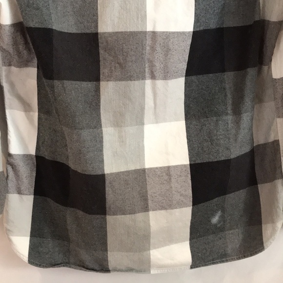 Nordstrom gray & white cotton checkered long sleeves button up shirt trim fit L - Picture 7 of 12